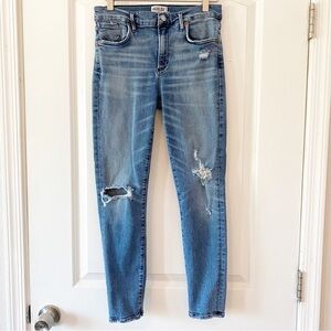 AGOLDE Sophie High Waist Distressed Skinny Jeans